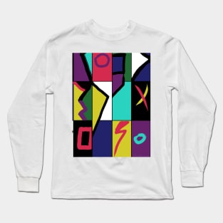 80s Throwback Ugly Sweater Colourblock Long Sleeve T-Shirt